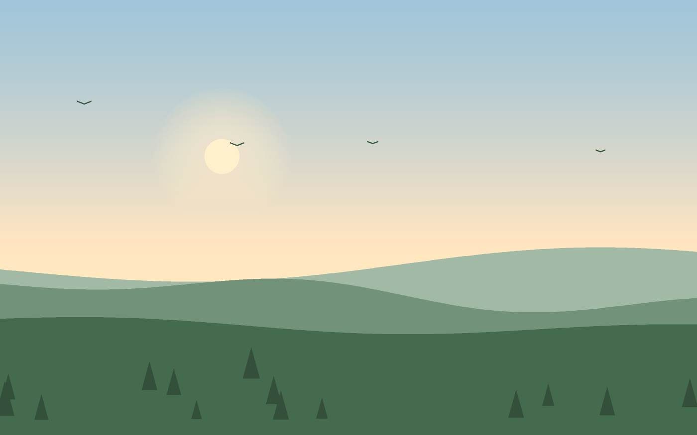 Ilustração de uma paisagem