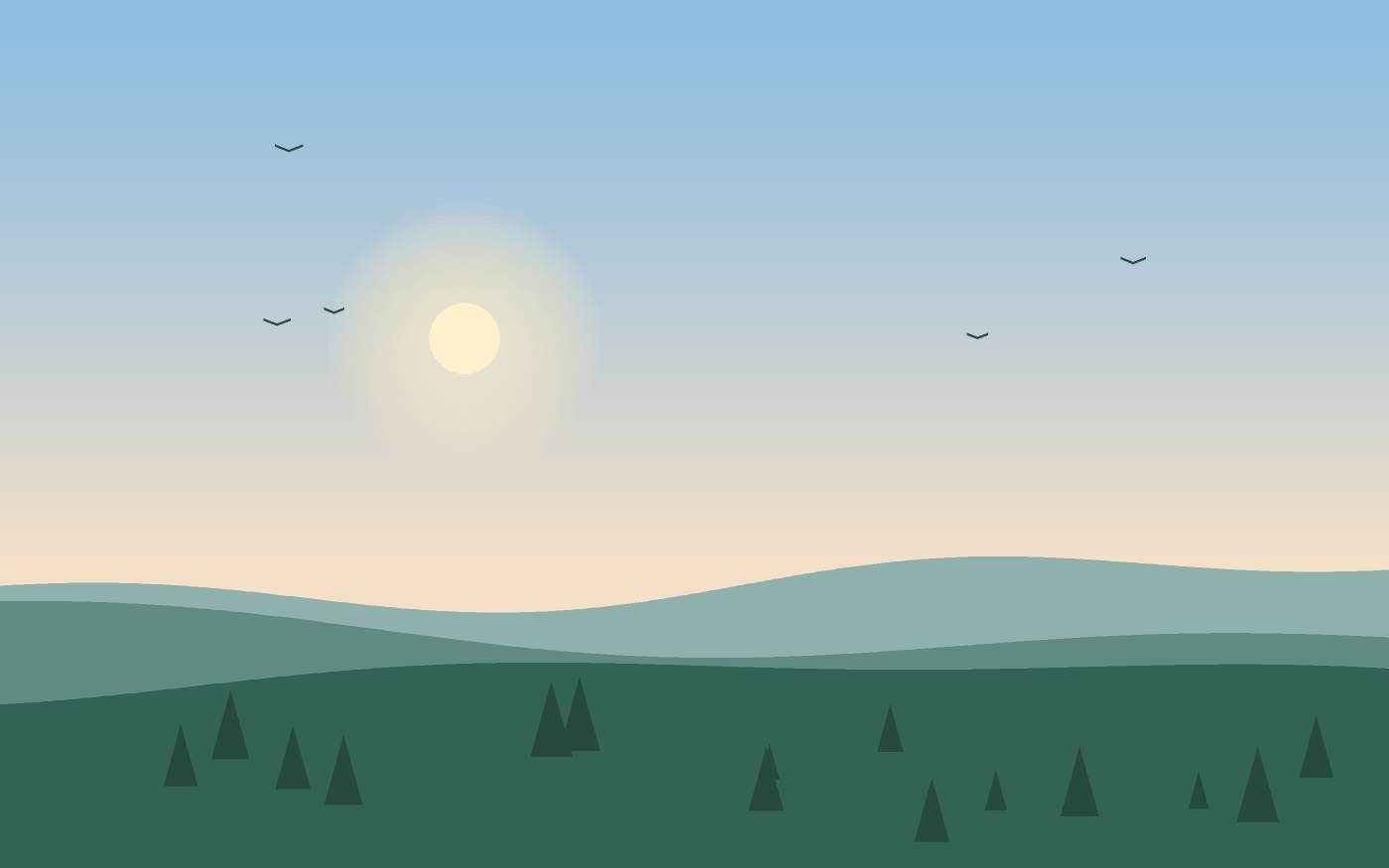 Ilustração de uma paisagem